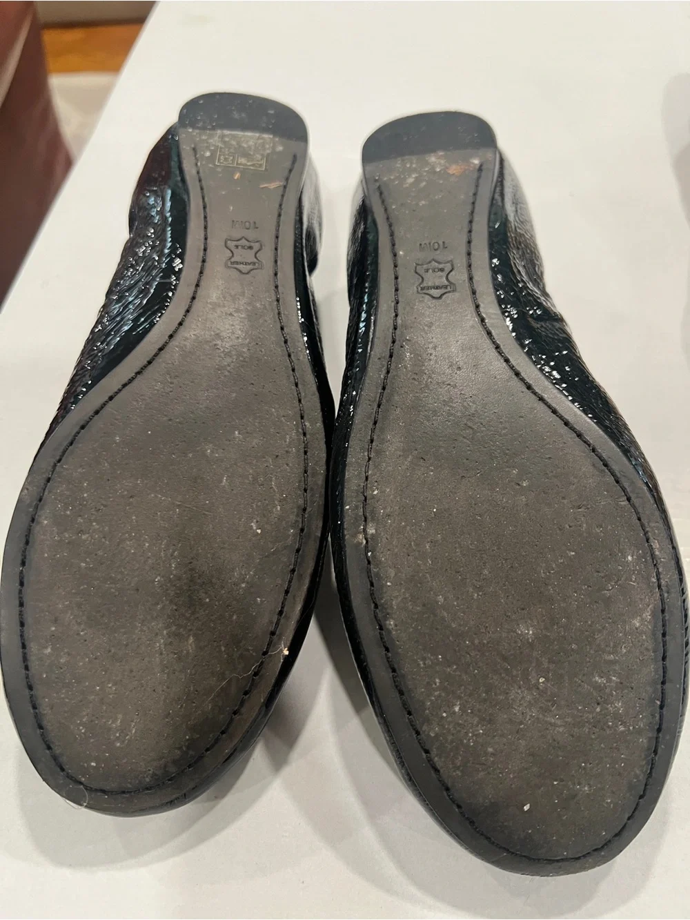Tory Burch Shiny Black Flats Size 10